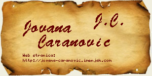 Jovana Caranović vizit kartica